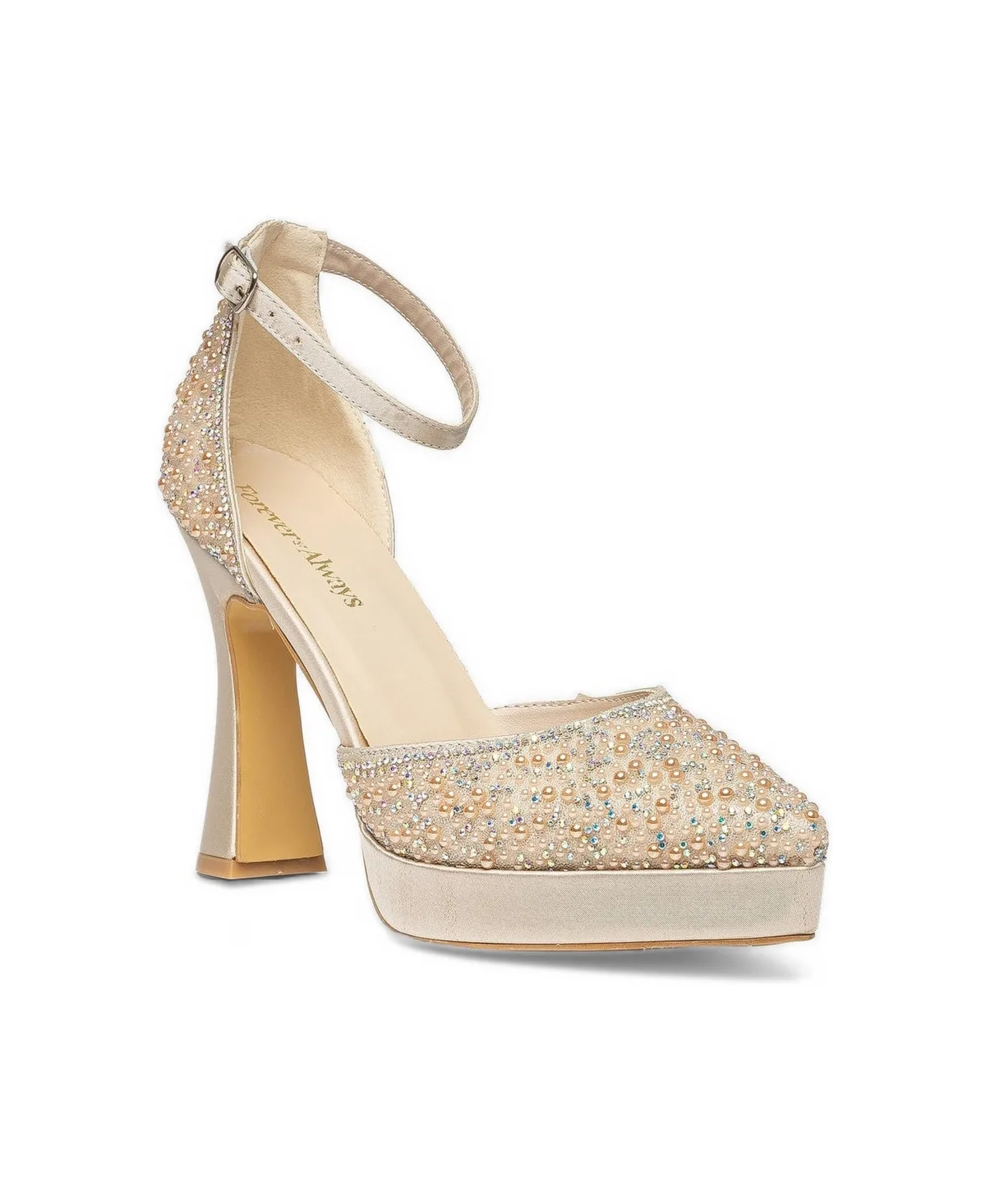 Khloe Glitter Bridal Platform High Heels by Forever & Always Shoes