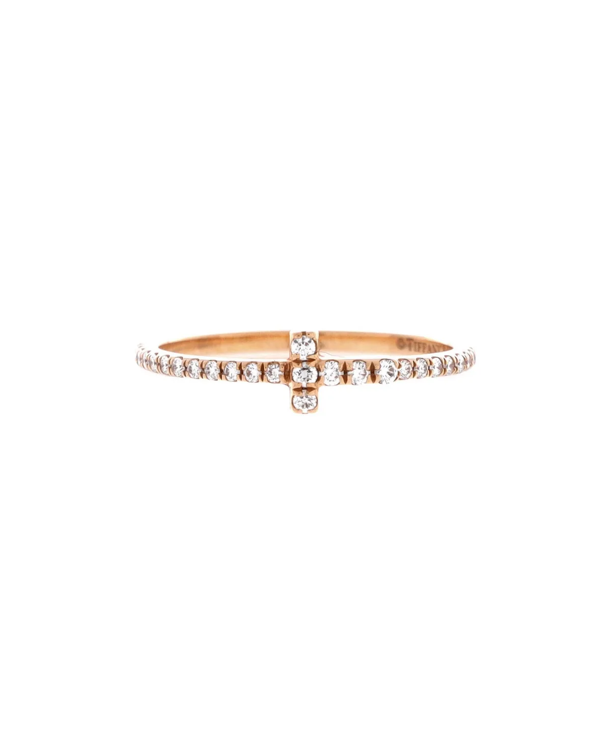 Pre-Owned T Wire Band Ring - 18k Rose Gold by Tiffany & Co.