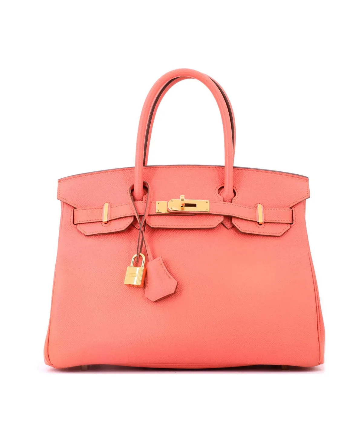 Pre-Owned Hermes Birkin 30 Handbag Pink Epsom with Gold Hardware by Hermes