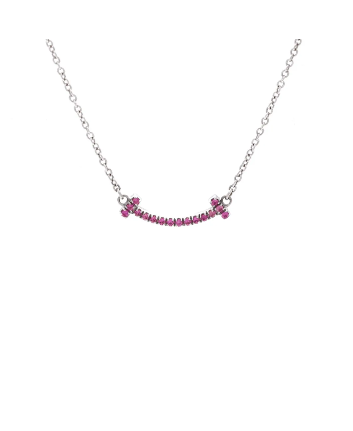 Pre-Owned Tiffany & Co T Smile Pendant Necklace - 18k White Gold by Tiffany & Co.