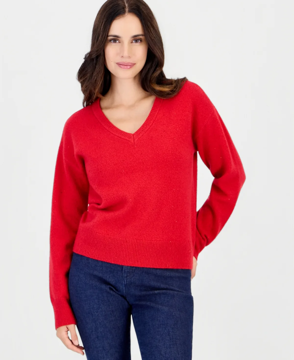 Sequin V-Neck Sweater