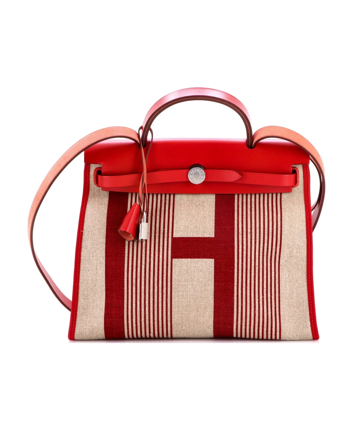 Pre-Owned Hermes 31 Herbag Zip H Vibration Toile and Leather by Hermes