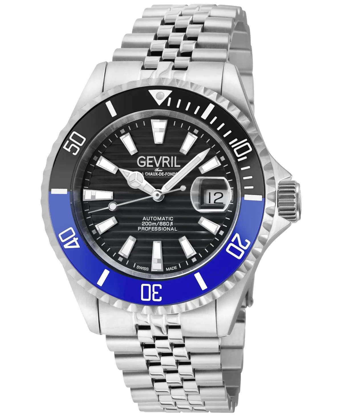 Chambers Swiss Automatic 316L Stainless Steel Bracelet Watch by Gevril