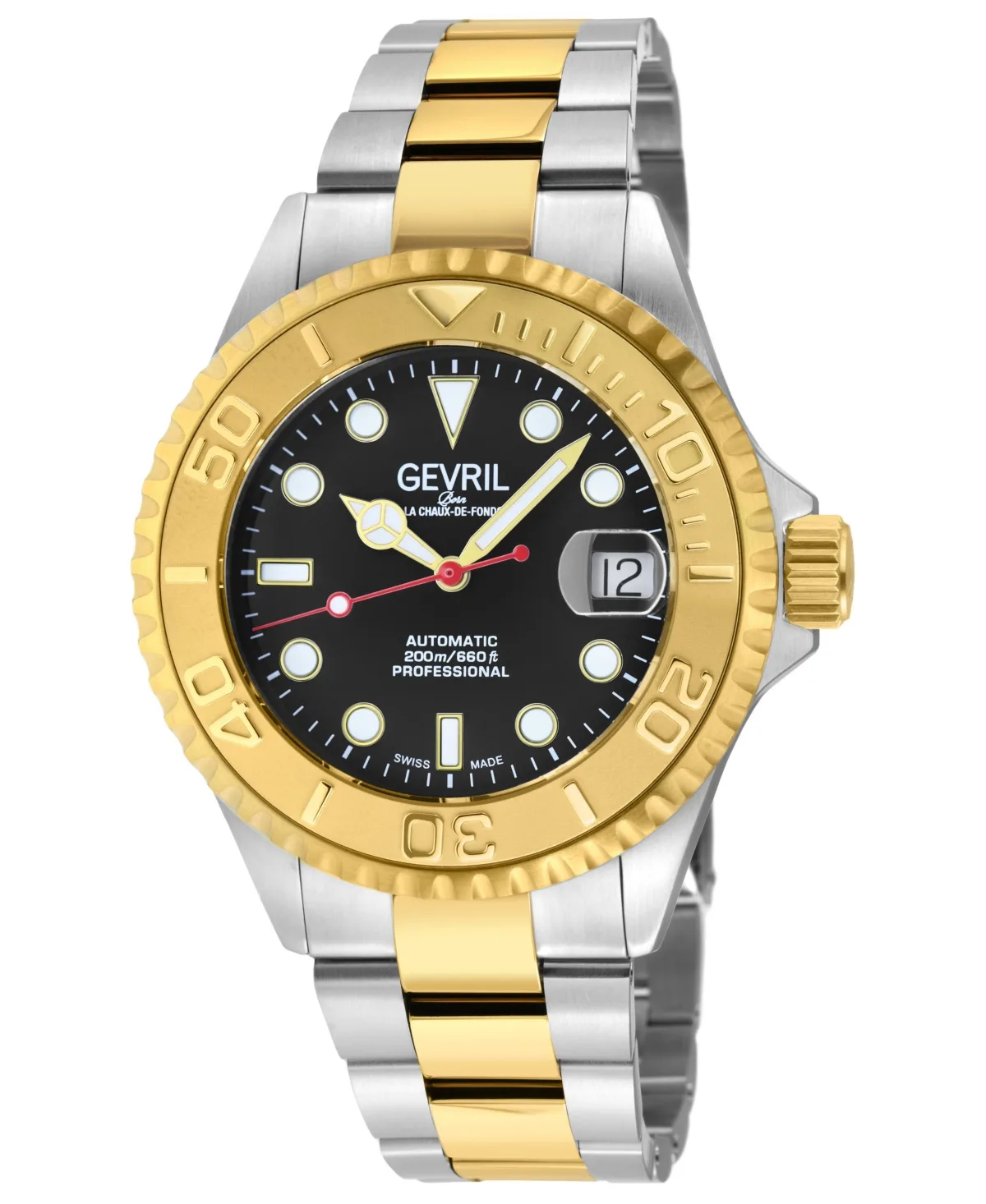 Swiss Automatic Water-Resistant Wall Street Two-Tone Stainless Steel Bracelet Watch, 39mm by Gevril