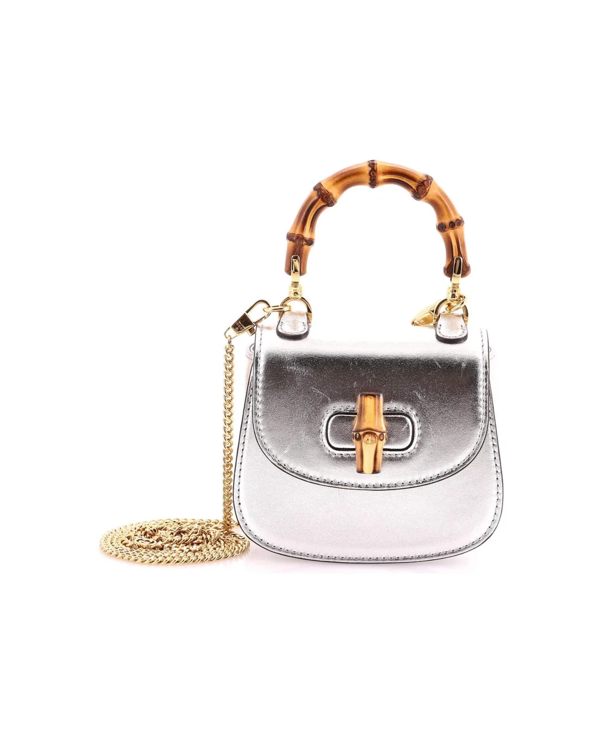 Pre-Owned Gucci Super Mini Bamboo 1947 Top Handle Bag Leather by Gucci