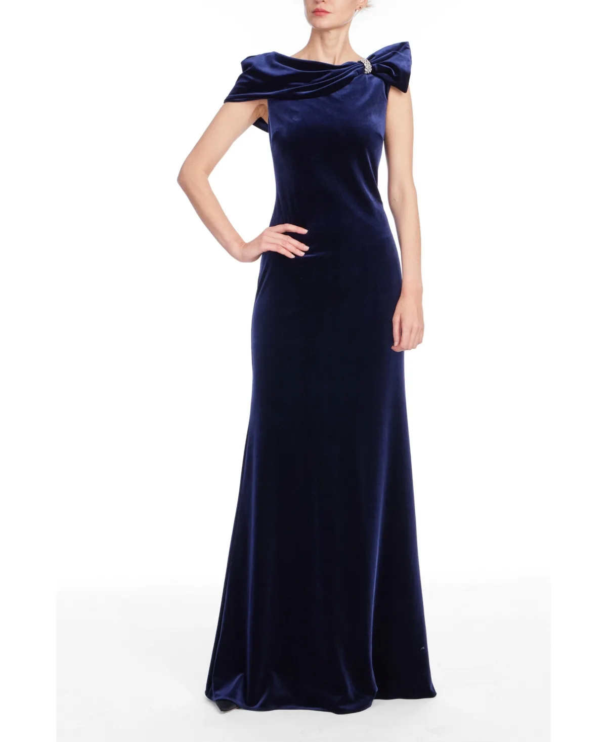 The Off-the-Shoulder Velvet Gown