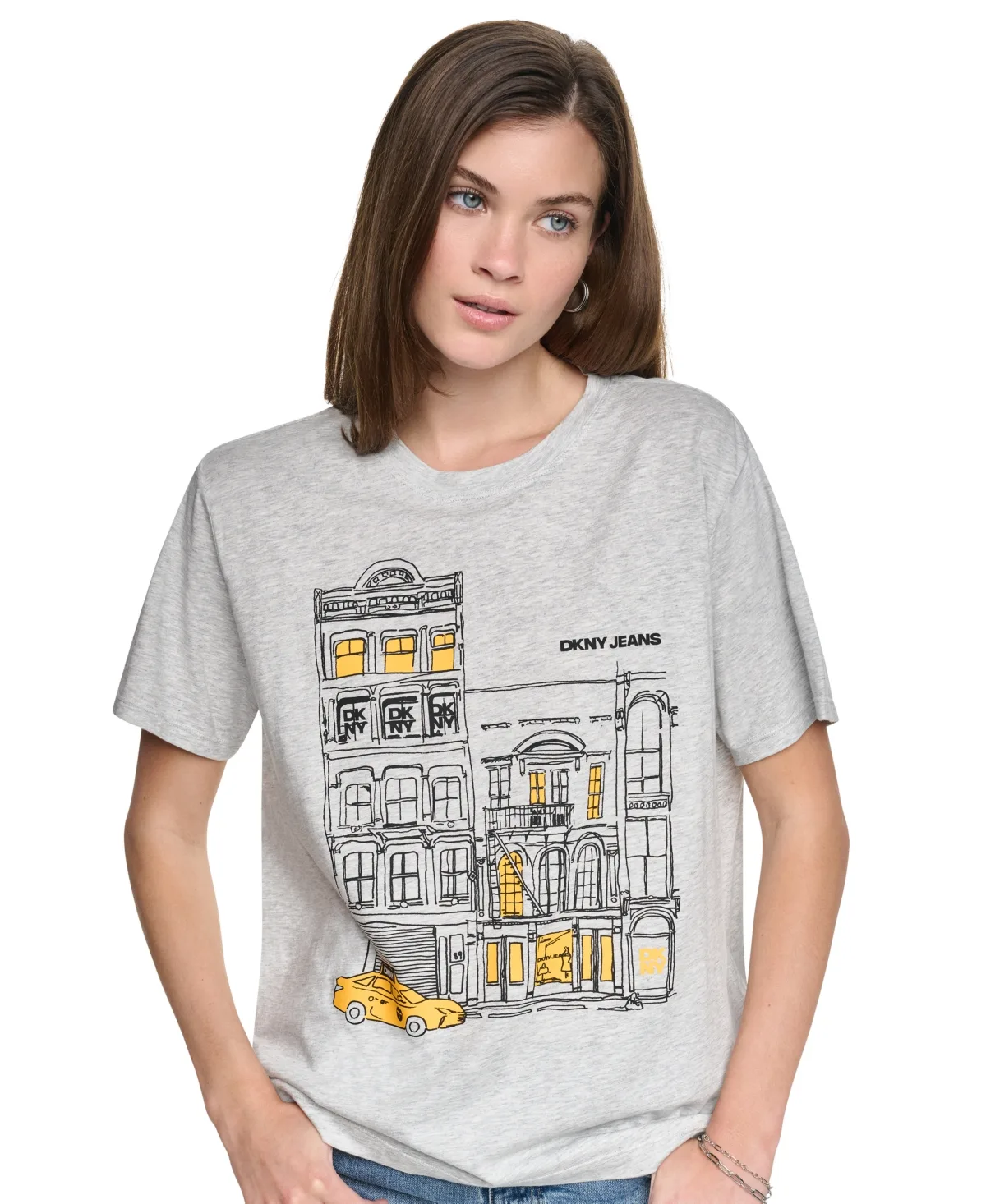 New York Downtown Logo Relaxed Graphic Cotton-Blend Tee