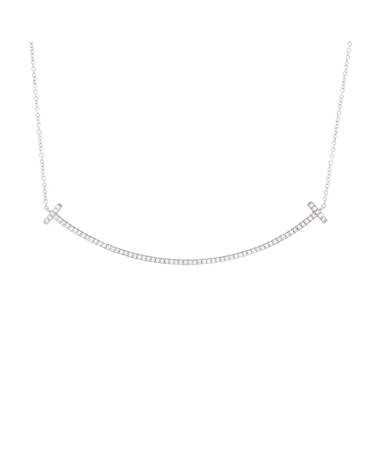 Pre-Owned T Smile Pendant Necklace - 18k White Gold by Tiffany & Co.