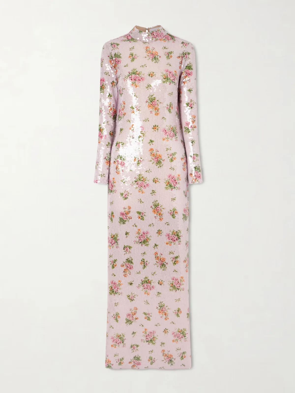 - Floral-print Sequined Crepe Gown -
