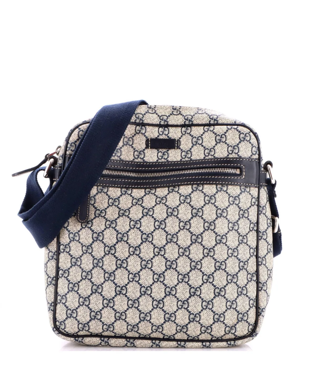 Pre-Owned Gucci Medium Front Zip Messenger GG Coated Canvas