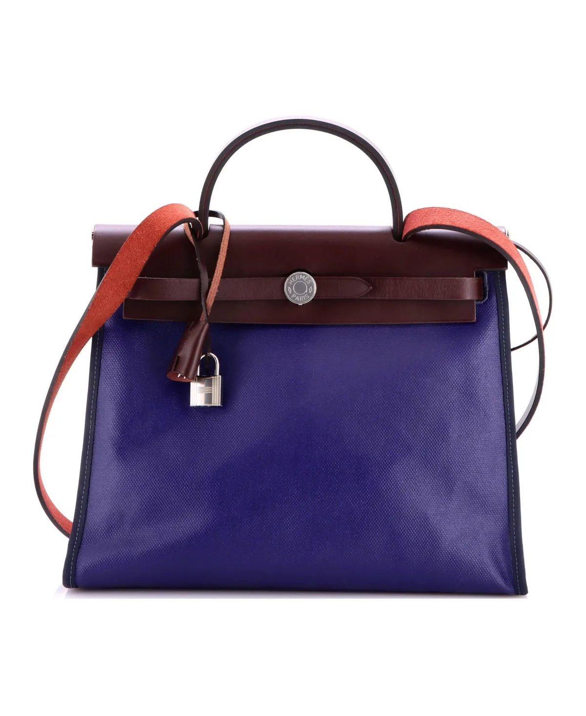 Pre-Owned Hermes 31 Herbag Zip Berline Vache Canvas and Leather