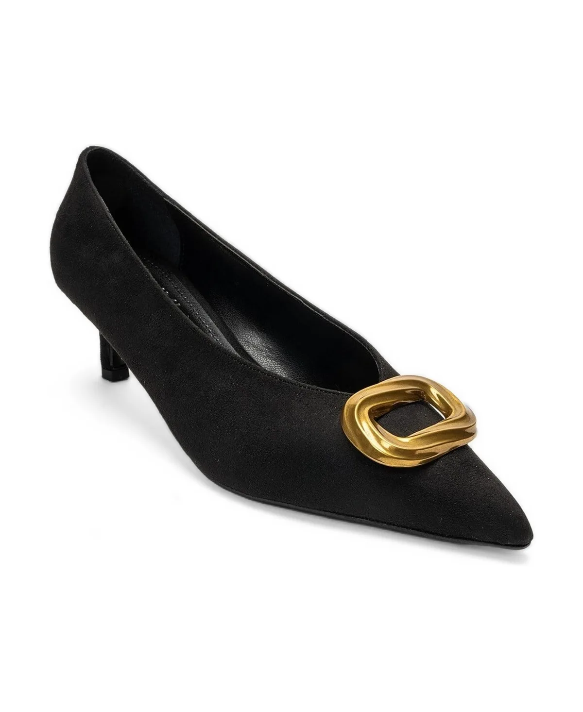 Delhi Buckle Kitten Heel Pump - Suede by Prologue Shoes