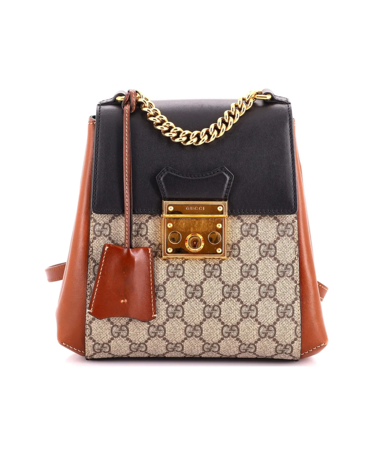 Pre-Owned Gucci Mini Padlock Backpack Gg Coated Canvas and Leather by Gucci