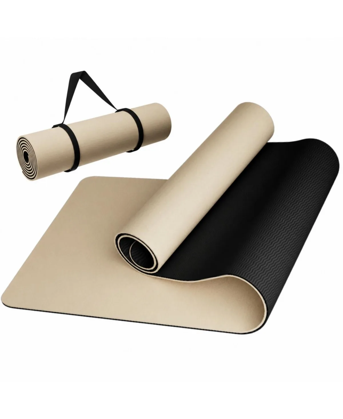 10mm Thick Tpe Yoga Mat with Carrying Strap for Home Gym Workout by Sportneer