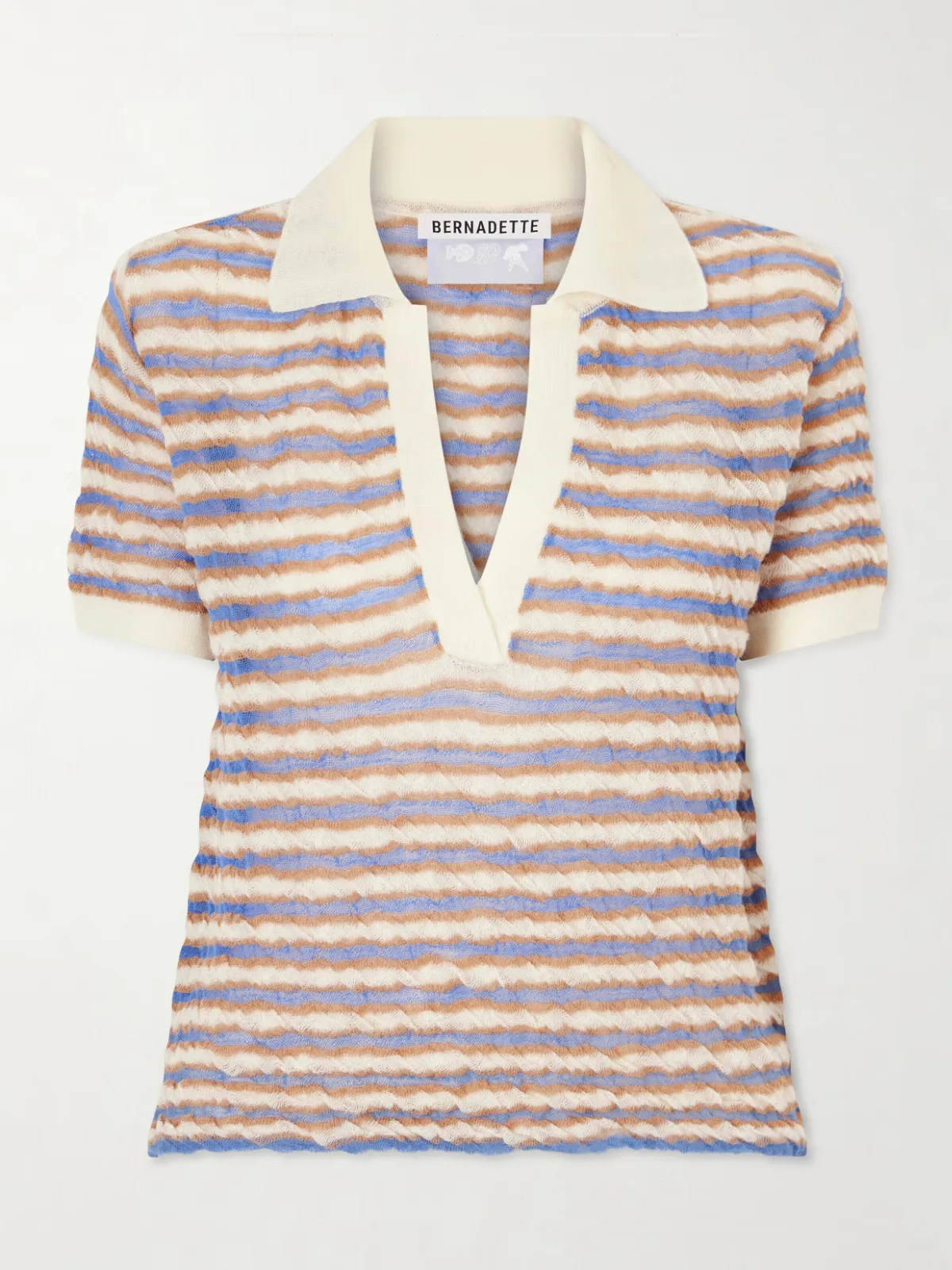 - Ophelia Striped Wool Polo Shirt -