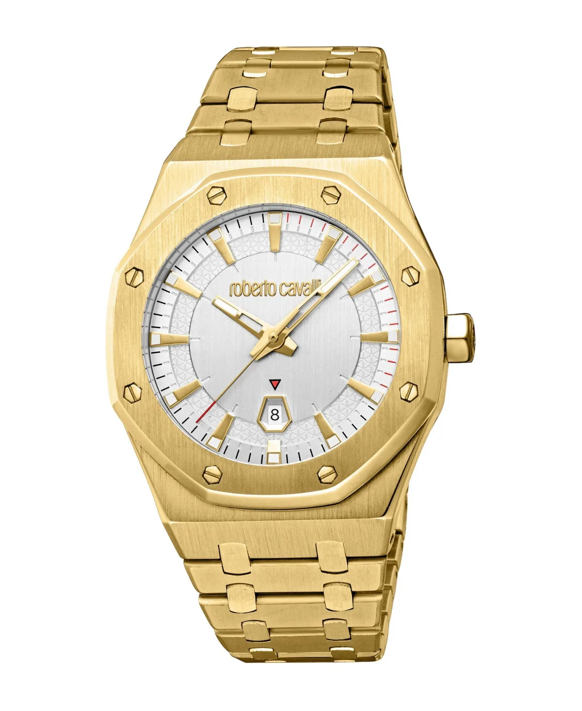 Quartz Octagonal Stainless Steel Bracelet Watch, 42mm by Roberto Cavalli