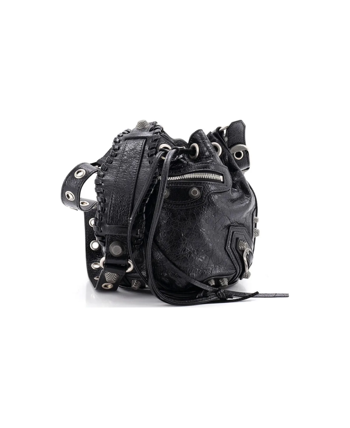 Pre-Owned Balenciaga Xs Le Cagole Giant Studs Bucket Bag Leather by Balenciaga