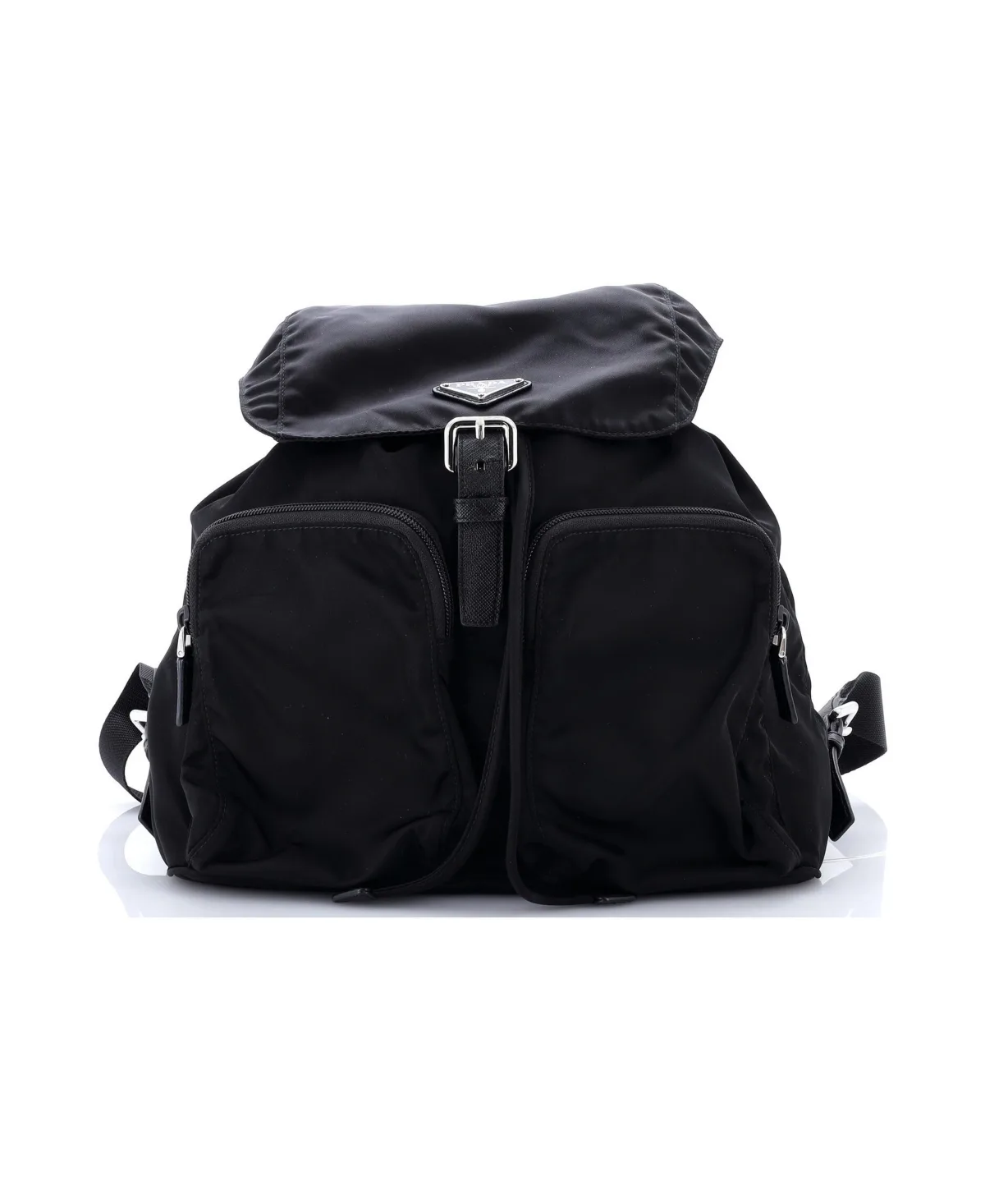 Pre-Owned Prada Medium Double Front Pocket Backpack Tessuto