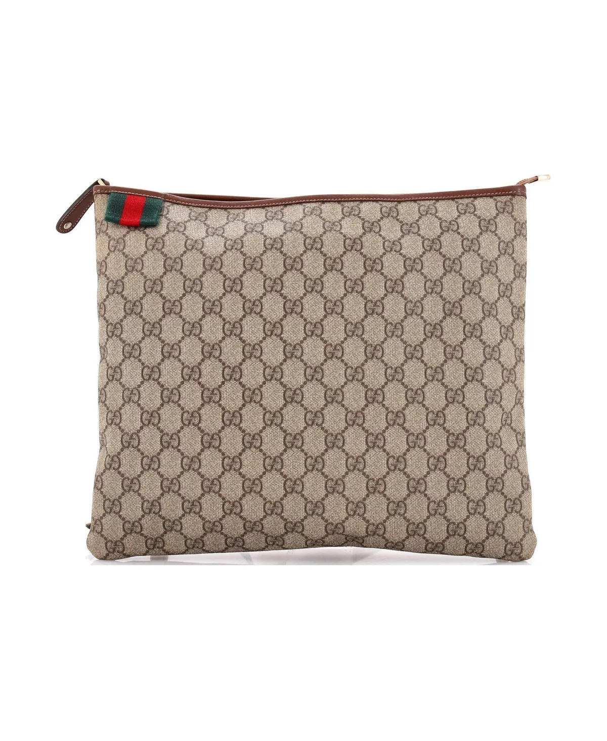 Pre-Owned Large Web Loop Flat Messenger Gg Coated Canvas by Gucci