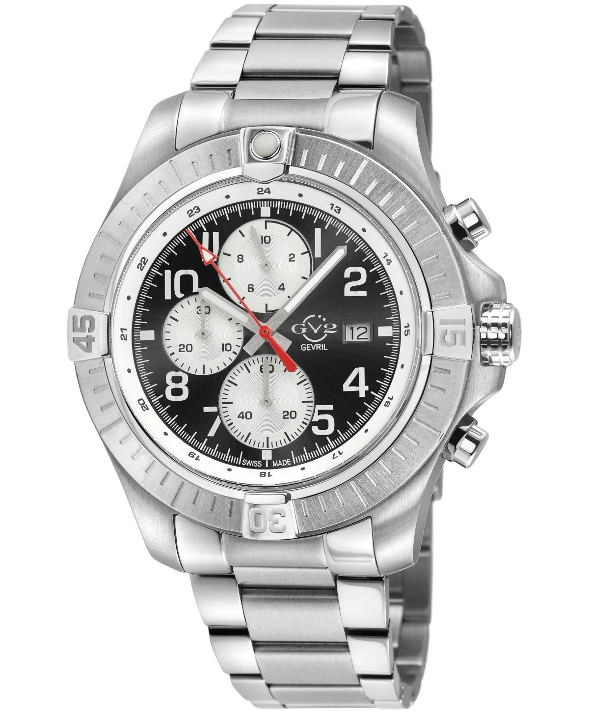 Swiss Quartz T38 Stainless Steel Bracelet Watch, 45mm by Gv2 by Gevril