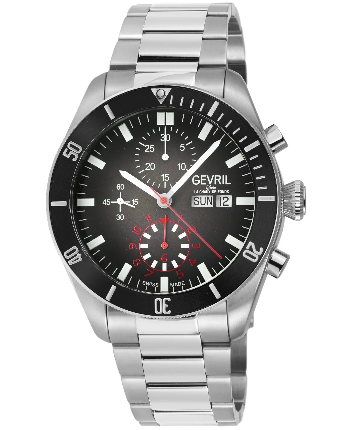 Swiss Automatic Yorkville Chronograph Stainless Steel Bracelet Watch, 43mm by Gevril