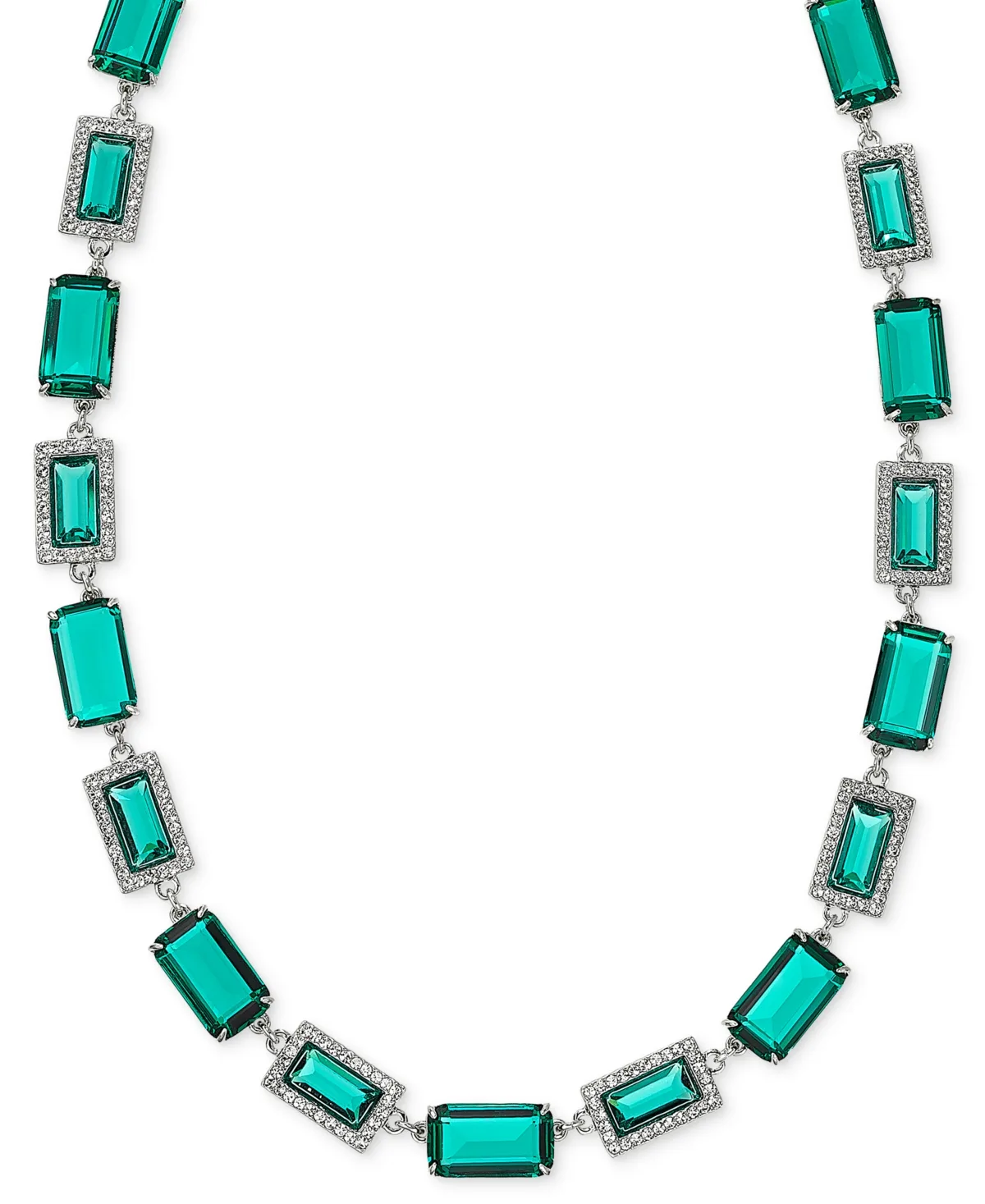 Lauren Ralph Lauren Gold-Tone Crystal Baguette Collar Necklace, 17"