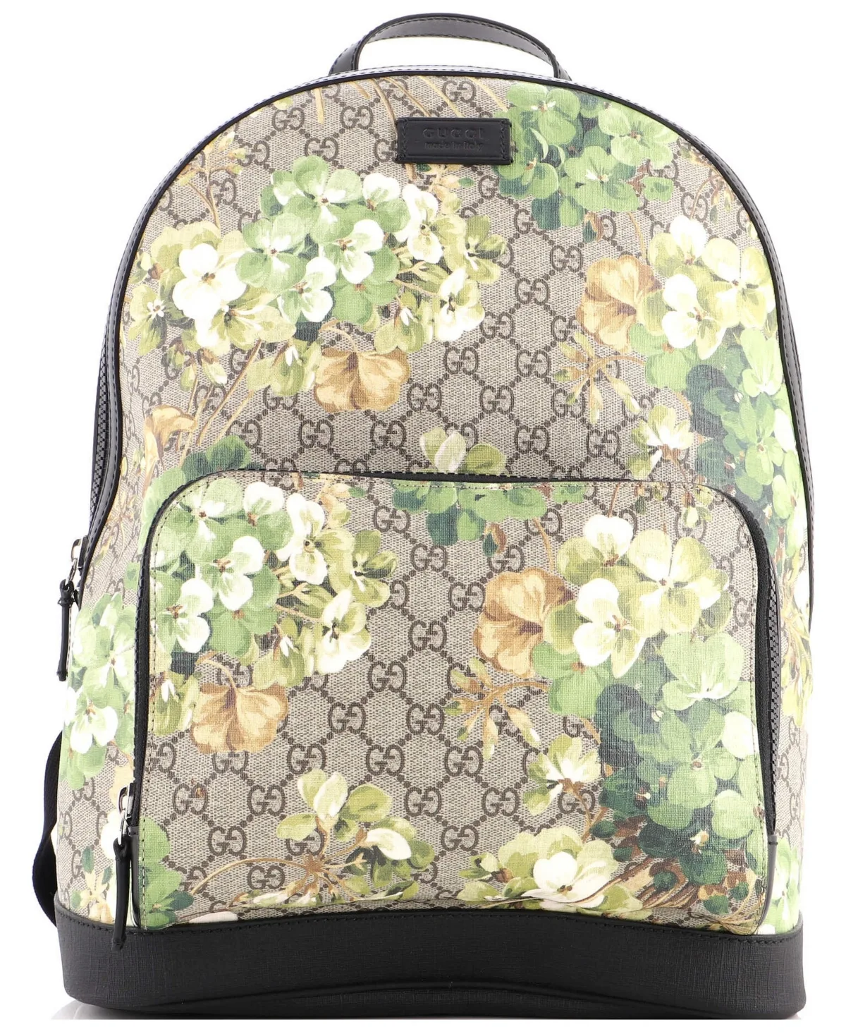 Pre-Owned Gucci Medium Zip Pocket Backpack Blooms Print Gg Coated Canvas by Gucci