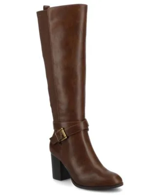 Avalonn Block Heel Knee High Dress Boots Regular Wide Calf Extra Wide Calf by Journee Collection