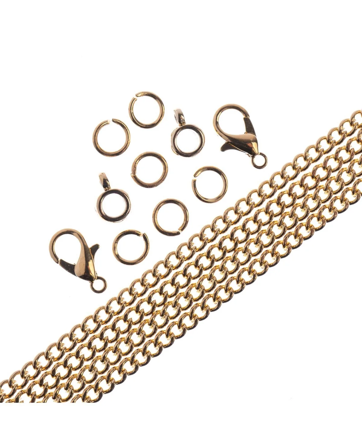 36 3mm Curb Chain Necklace Set with Findings for Jewelry Making