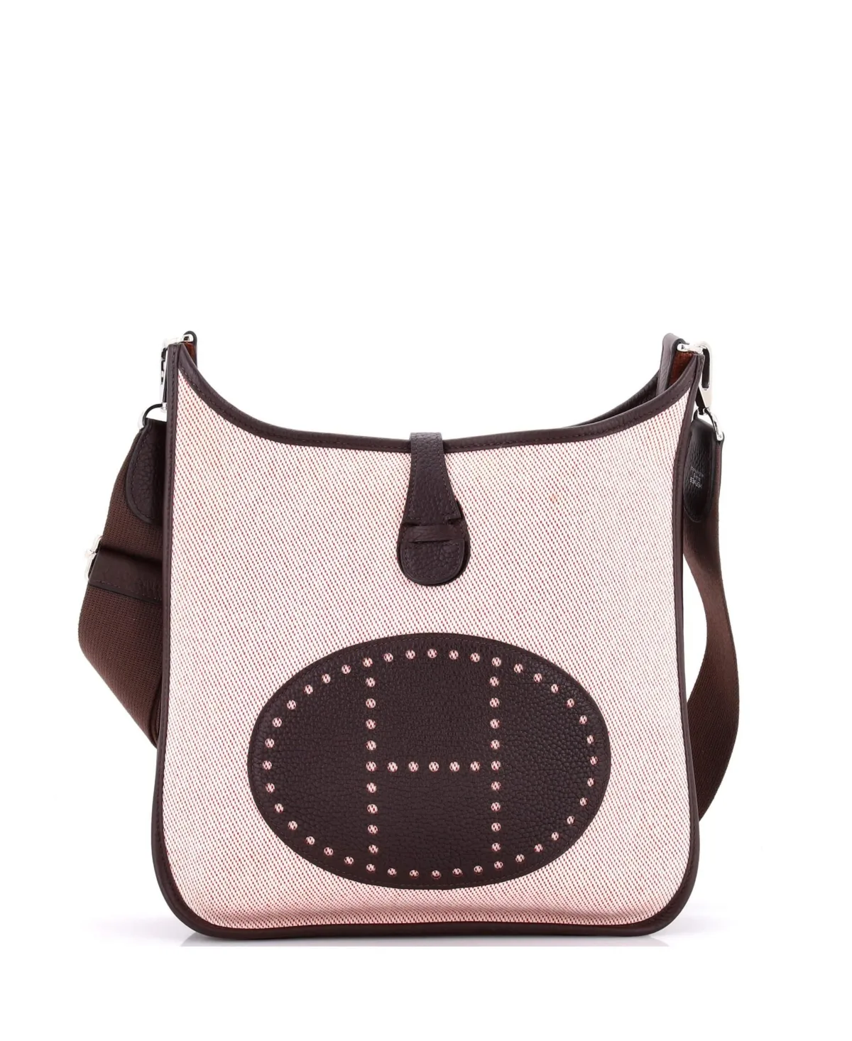 Pre-Owned Hermes Pm Evelyne Bag Gen Iii Toile and Leather by Hermes