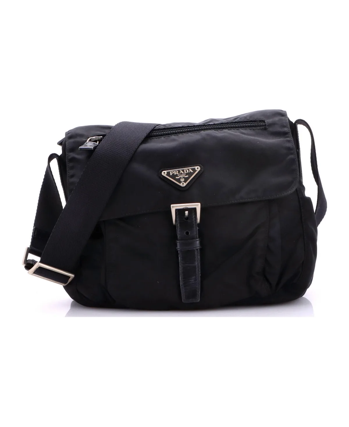 Pre-Owned Prada Small Buckle Messenger Bag Tessuto by Prada