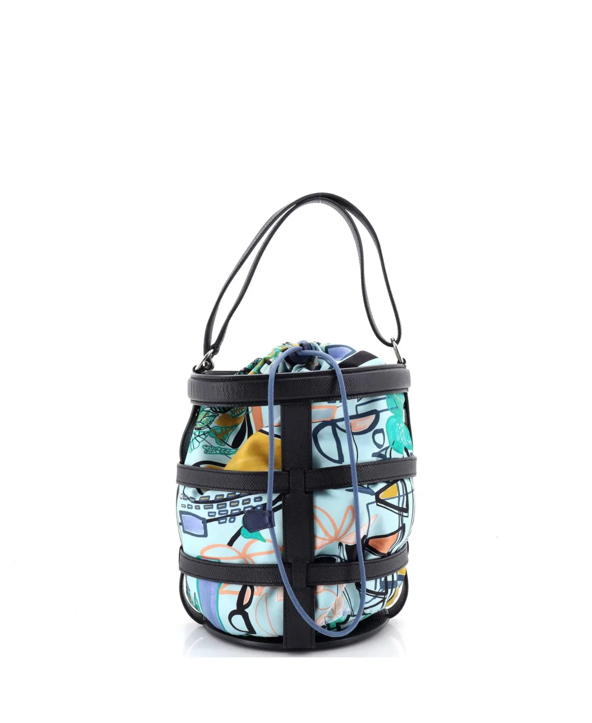 Pre-Owned Hermes Musardine Bucket Bag Printed Silk with Leather by Hermes