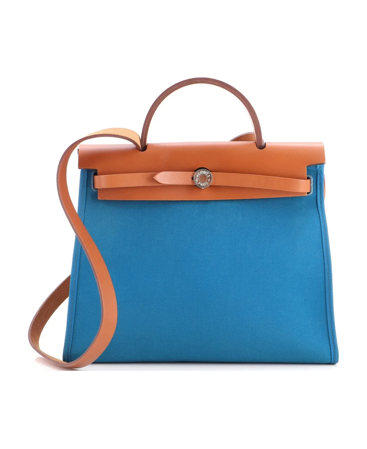 Pre-Owned Hermes 31 Herbag Zip Leather and Toile by Hermes