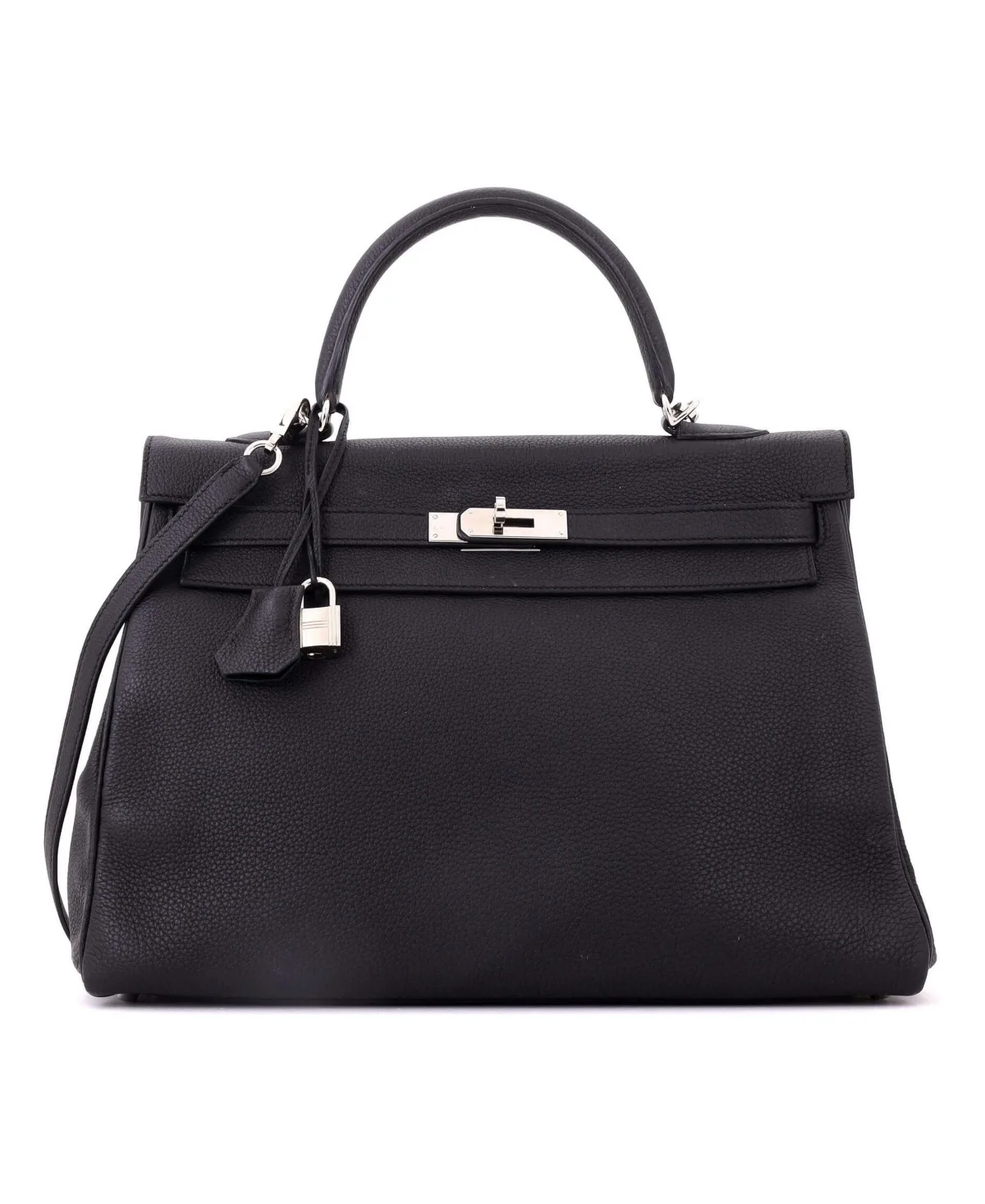 Pre-Owned Hermes Kelly 35 Handbag Togo with Palladium Hardware by Hermes