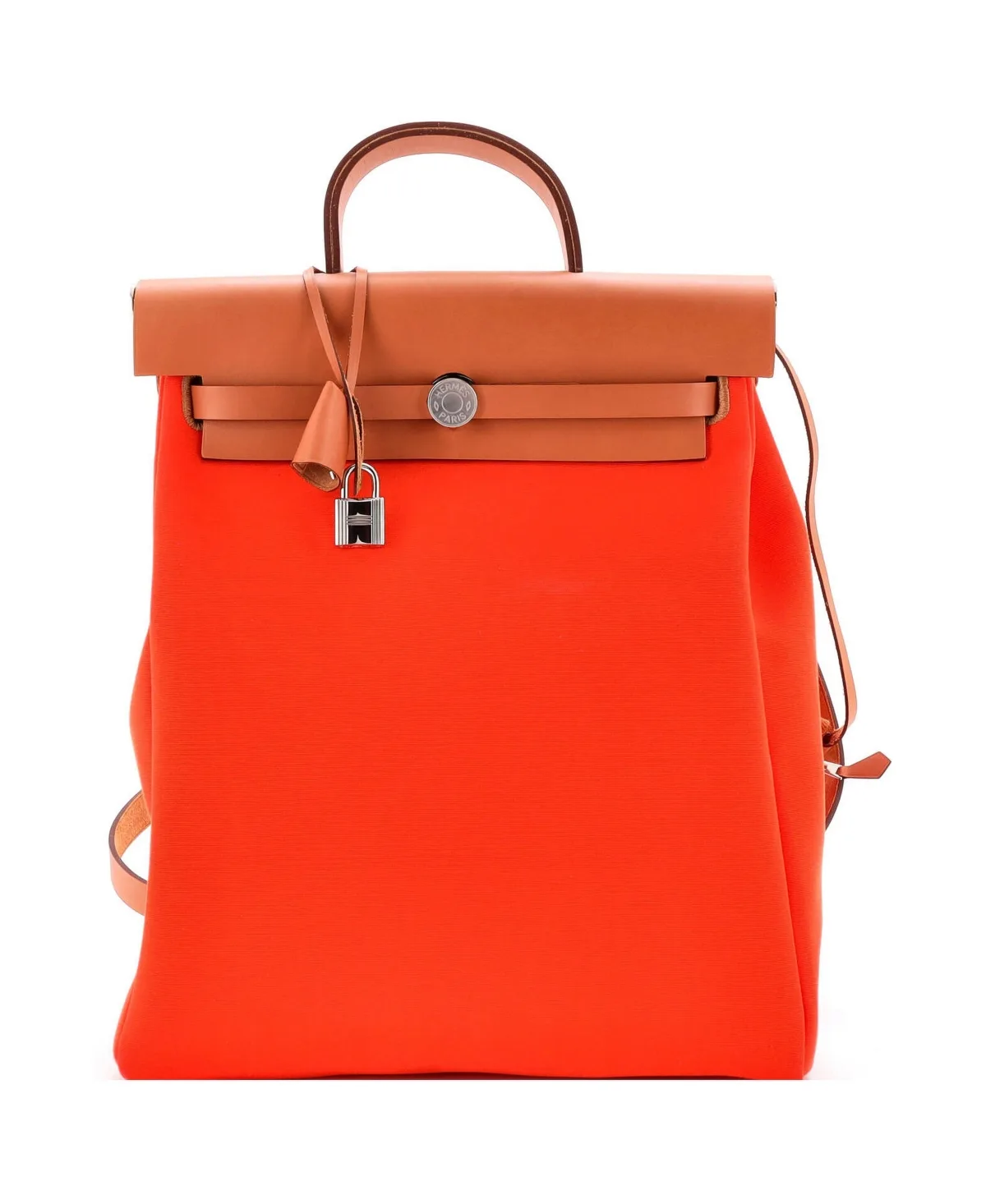 Pre-Owned Hermes Herbag a Dos Zip Backpack Toile and Leather by Hermes