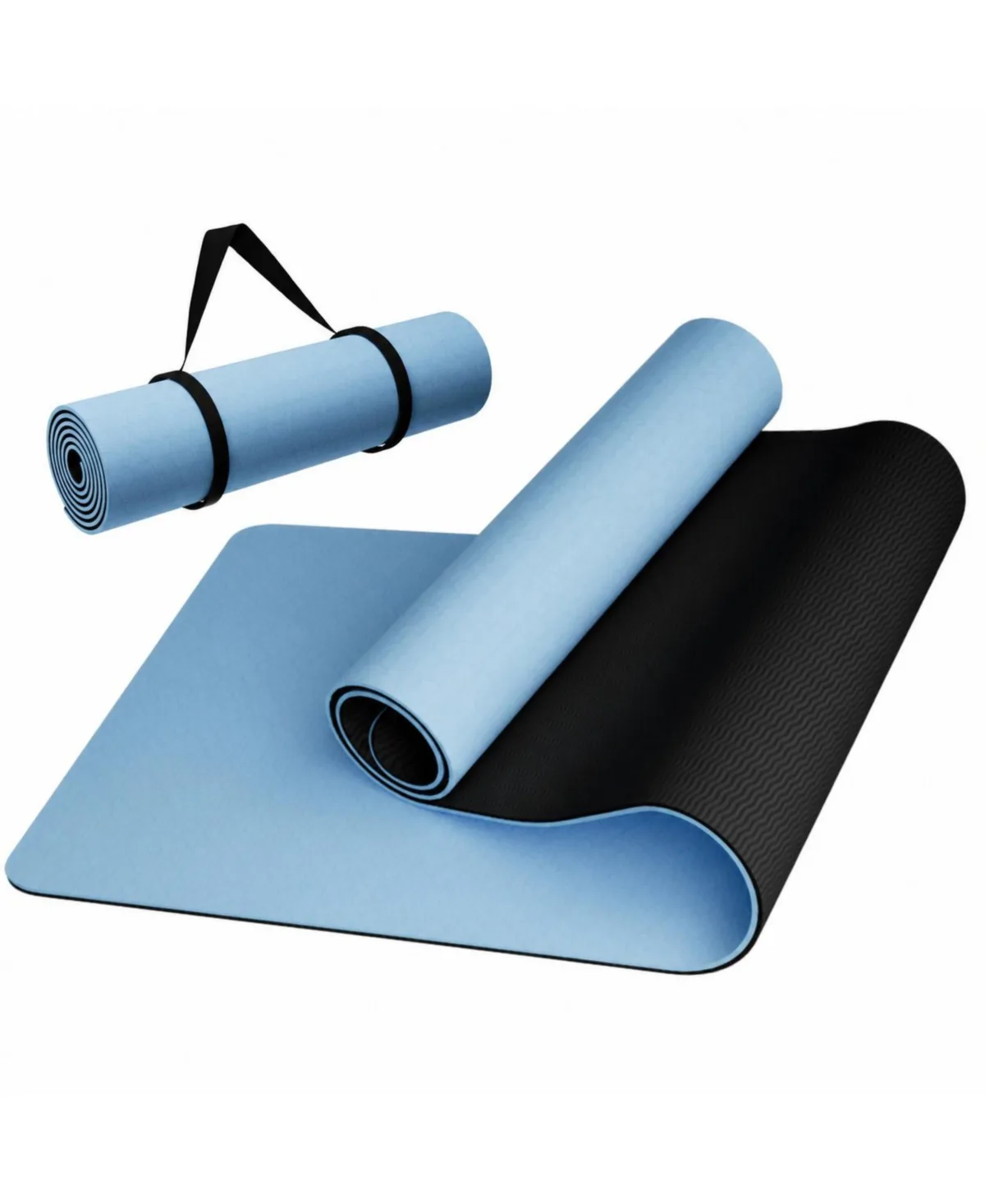 10mm Thick TPE Yoga Mat with Carrying Strap for Home Gym Workout by Sportneer