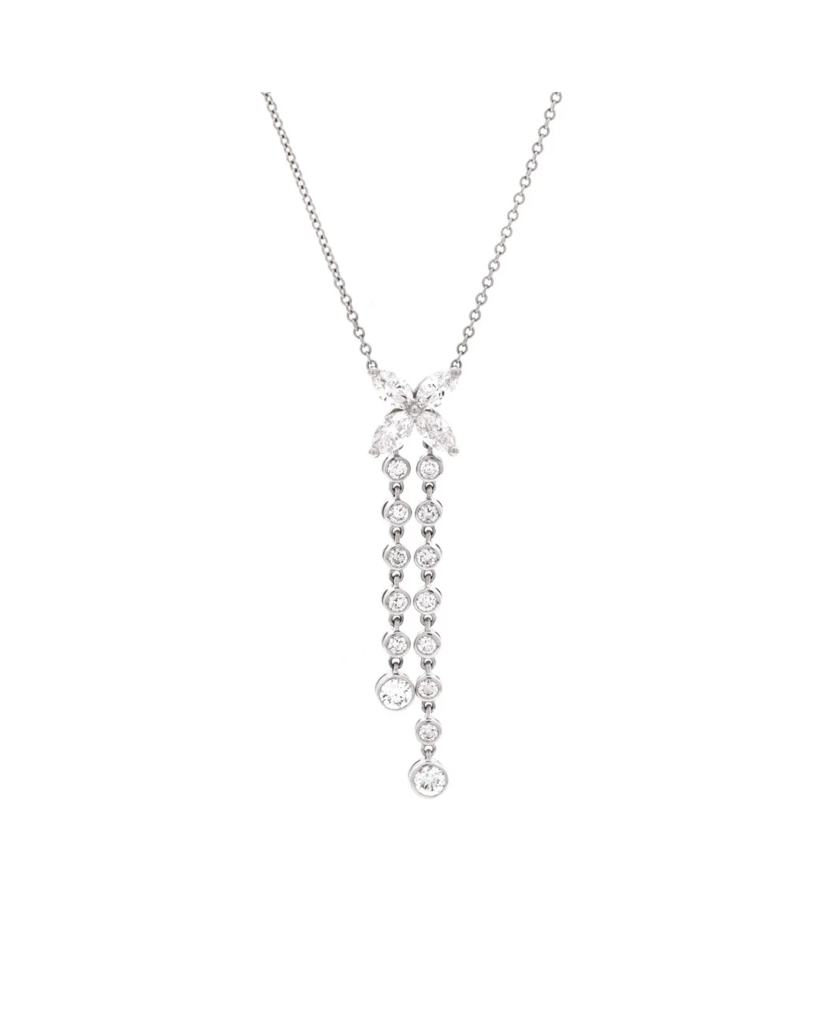Pre-Owned Tiffany & Co Victoria Double Drop Pendant Necklace by Tiffany & Co.