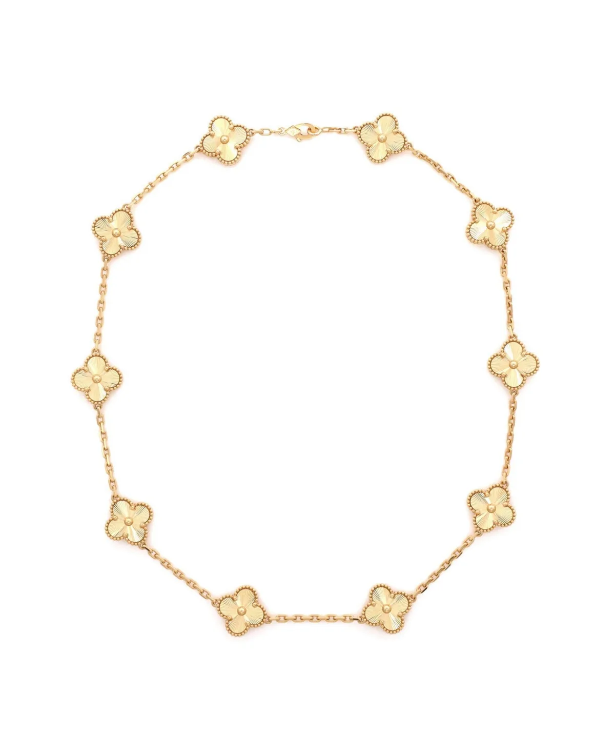 Pre-Owned Van Cleef and Arpels Vintage Alhambra 10 Motifs Necklace - 18k Yellow Gold by Pre Owned Van Cleef & Arpels