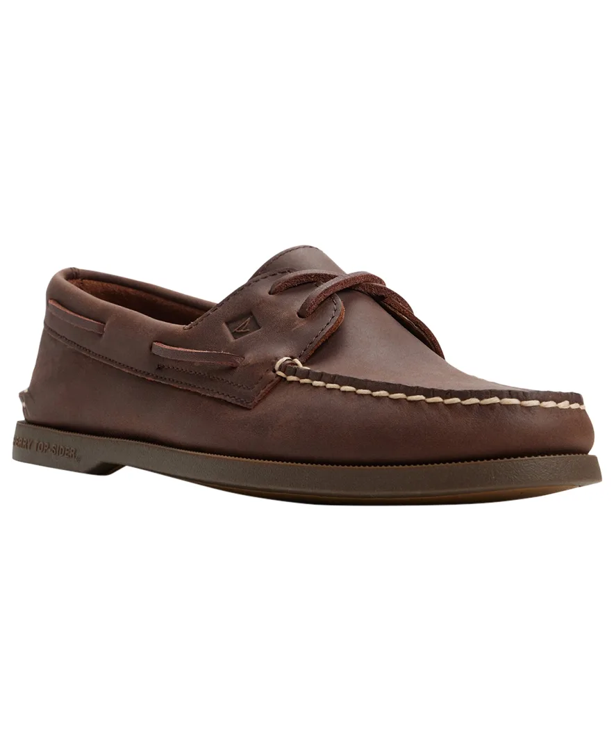 Round-Toe Boat Shoes - Chestnut Leather Smooth by Sperry Top-Sider
