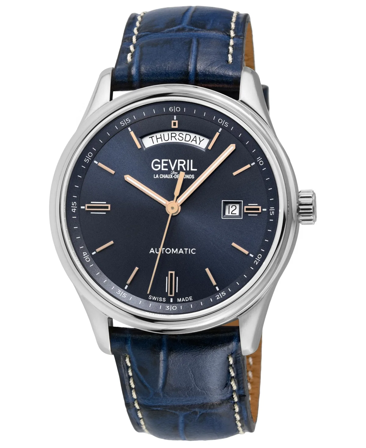 Swiss Automatic Excelsior Italian Leather Watch, 42mm by Gevril