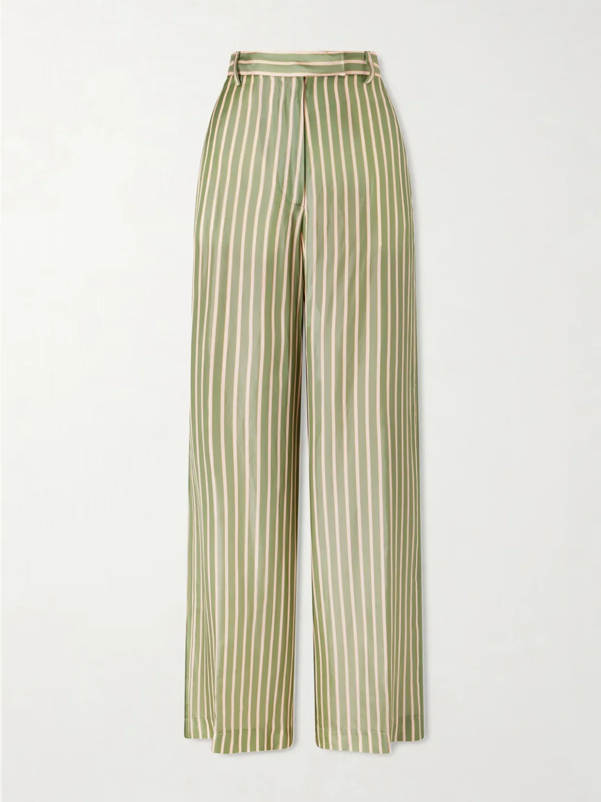 - Penn Striped Satin Wide-leg Pants -