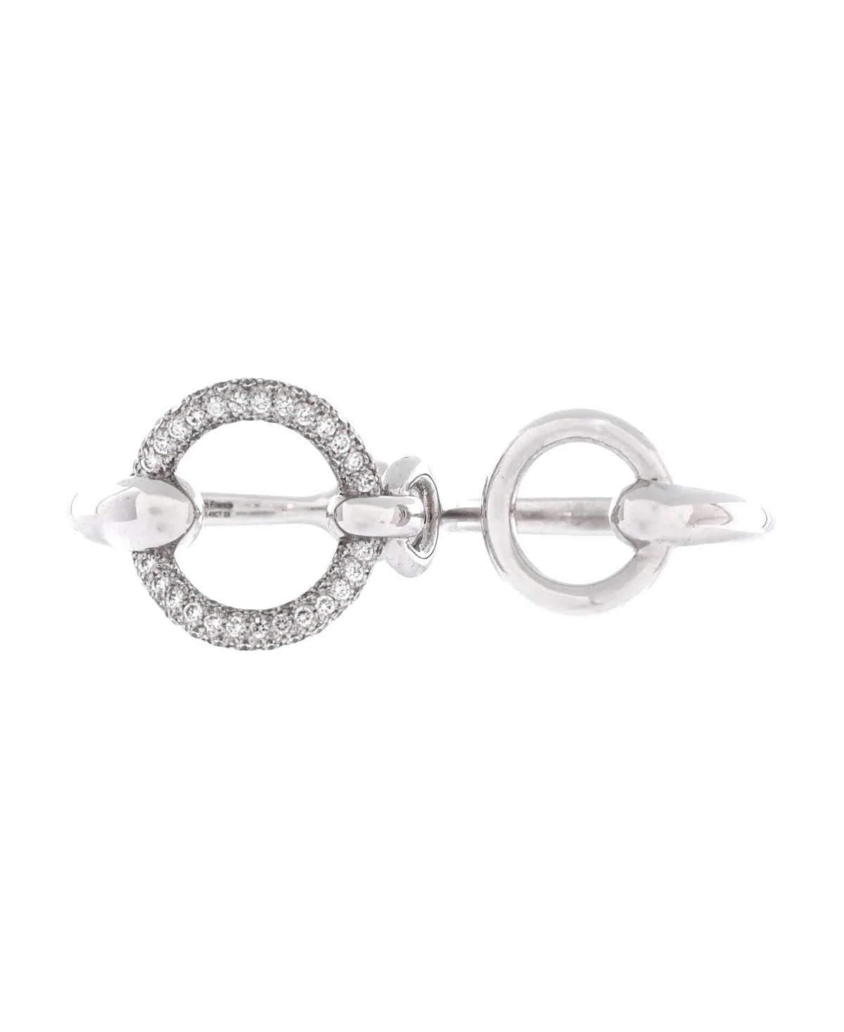 Pre-Owned Hermes Filet D'or Double Ring - 18k White Gold