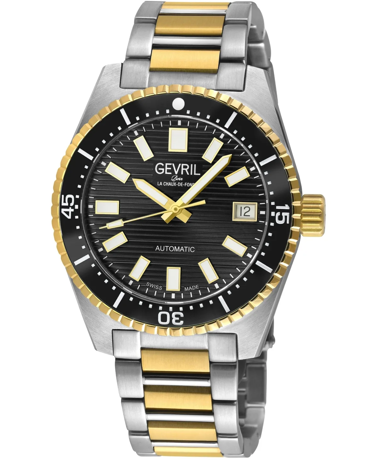 Gevril Swiss Automatic Atlantic Avenue Water-Resistant Two-Tone Stainless Steel Bracelet Watch, 40mm by Gevril