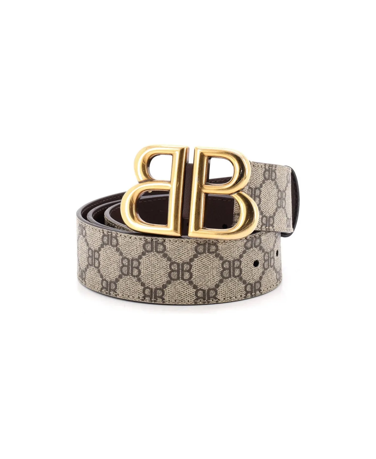 Pre-Owned Balenciaga x Gucci the Hacker Project Bb Belt Bb Coated Canvas Wide by Balenciaga