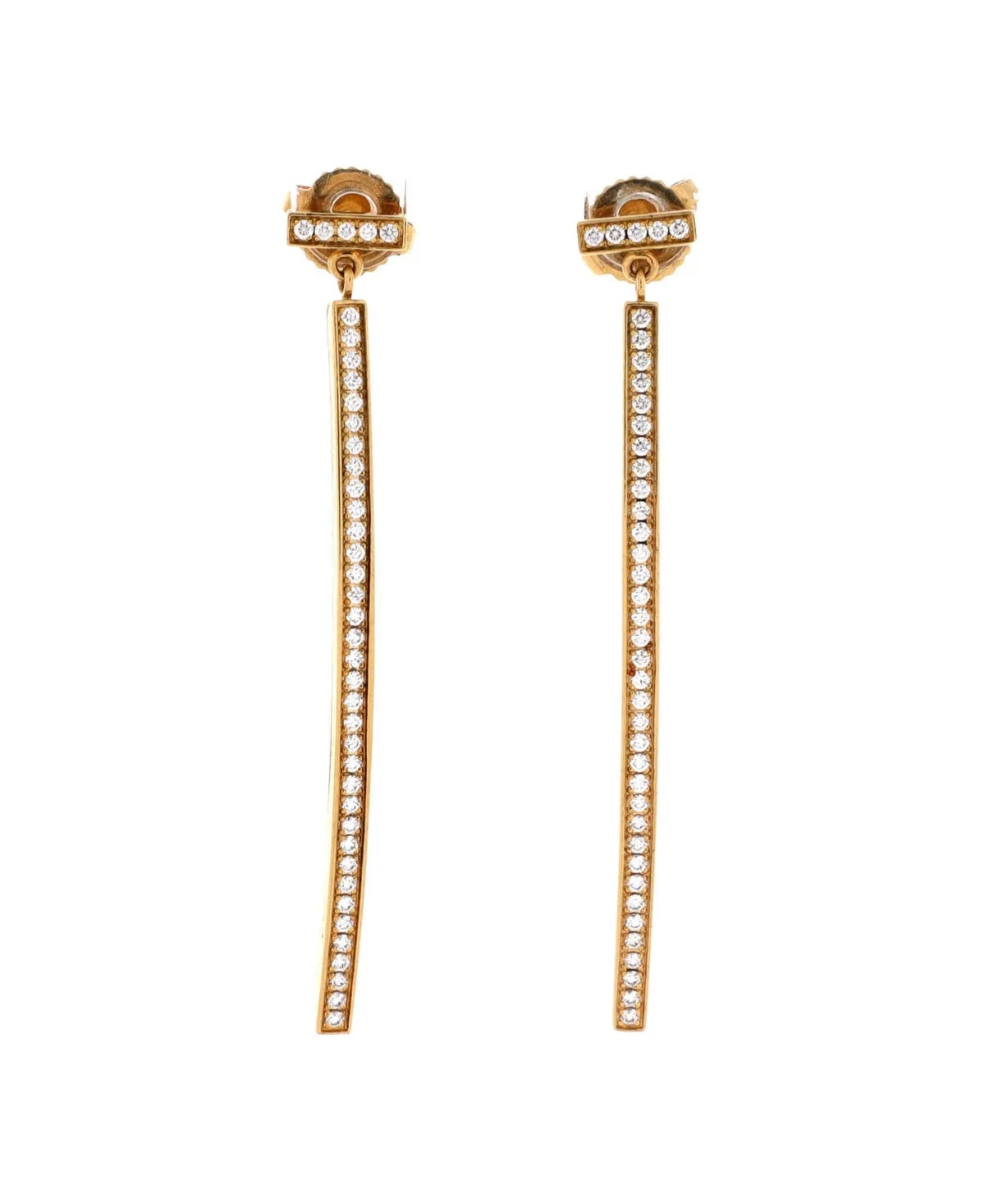 Pre-Owned Tiffany & Co T Wire Bar Diamond Drop Earrings (0.21 ct. t.w.) in 18k Yellow Gold by Tiffany & Co.