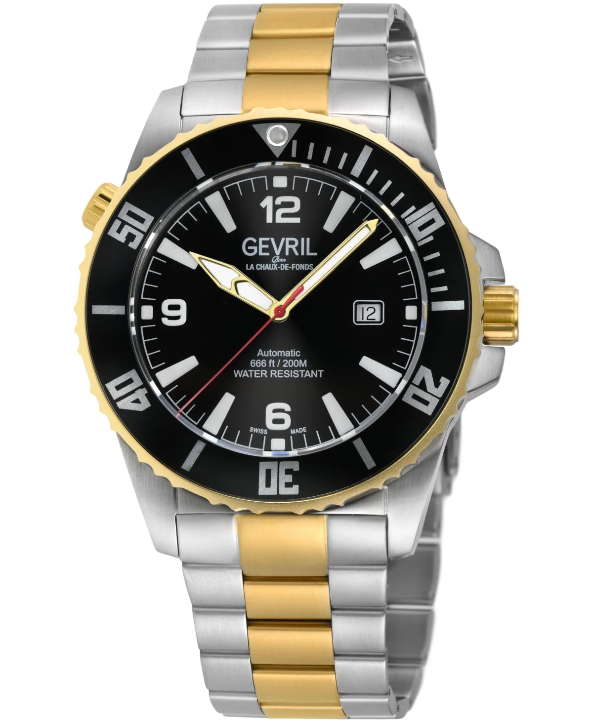 Canal Street Swiss Automatic Two Tone Ipyg/Ss 316L Stainless Steel Bracelet Watch by Gevril