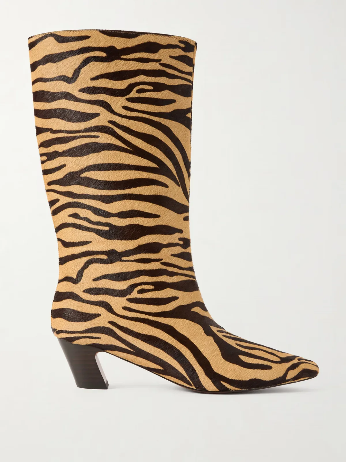 - Cleo Zebra-print Calf Hair Knee Boots -