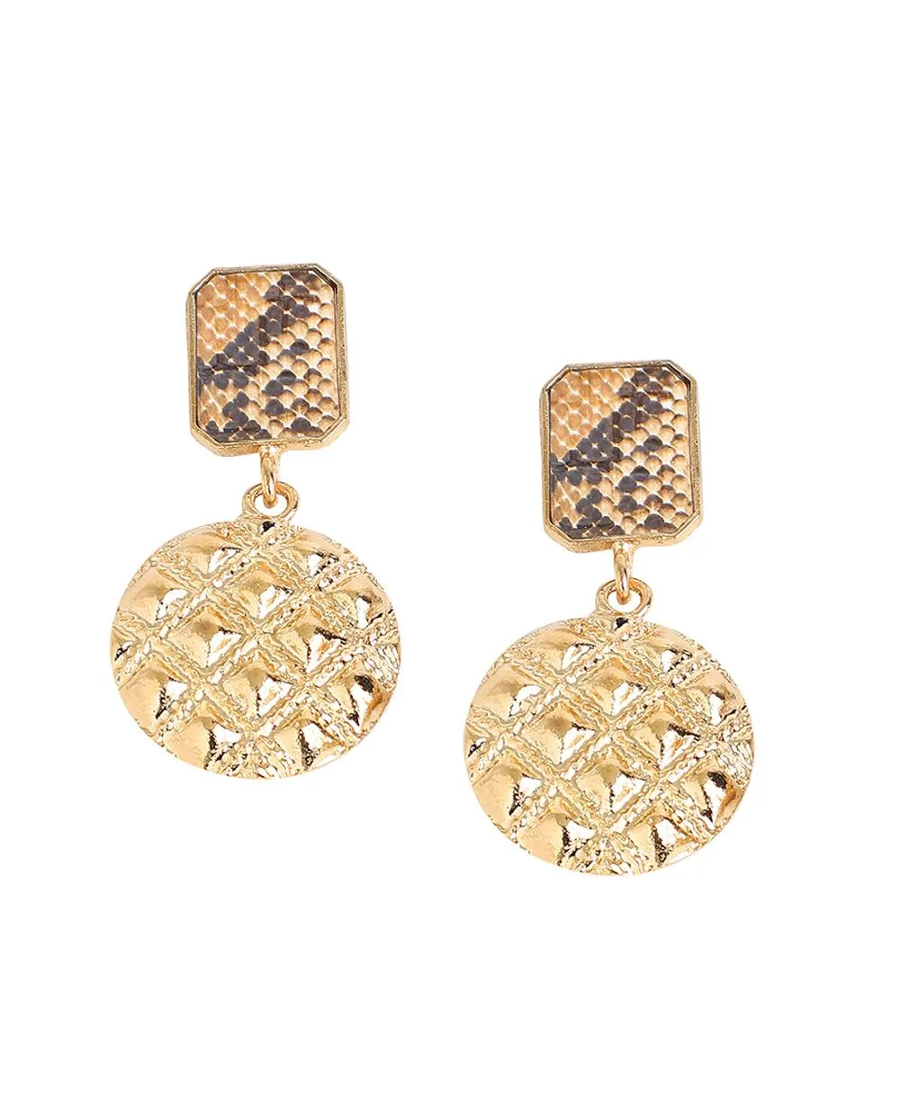 Geometric Snake Drop Earrings by Sohi
