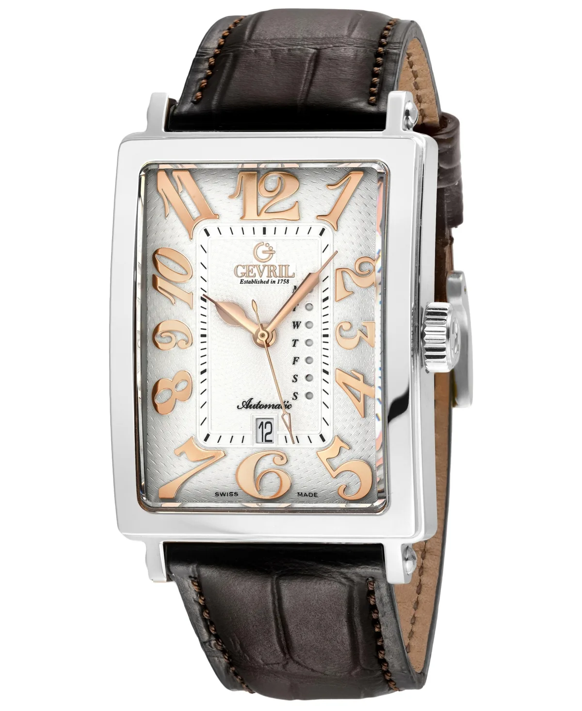 Swiss Automatic Avenue of Americas Italian Leather Watch, 34mm by Gevril