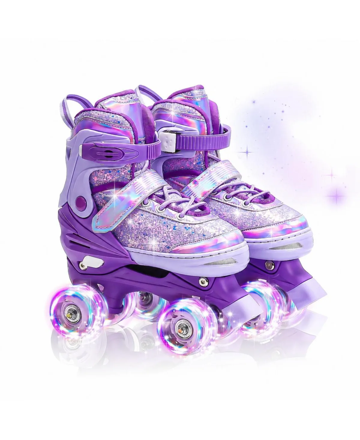 Adjustable Roller Skates 4 Size Abec 7 Bearings Breathable Safe Beginner Skates by Magicorange